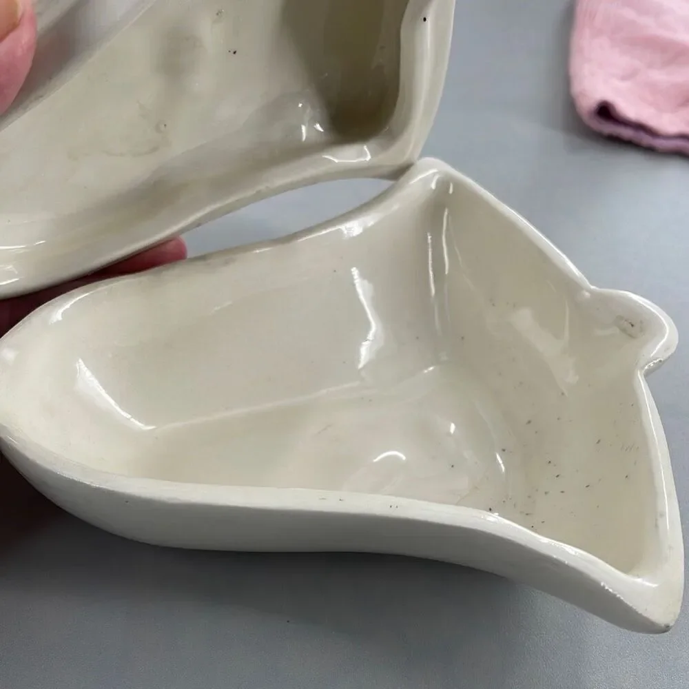 Vintage bell shaped winter scene covered dish